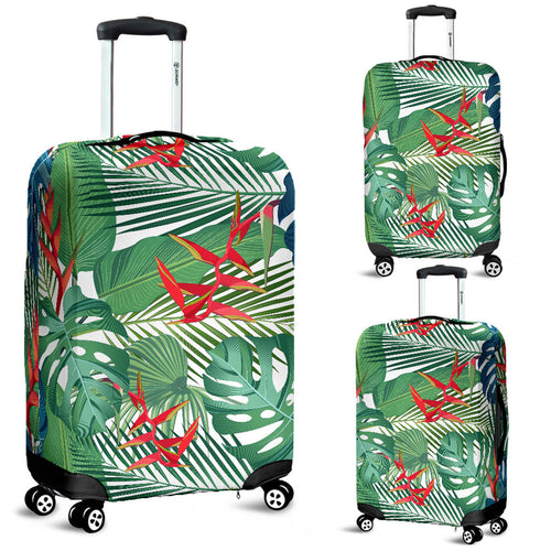 Heliconia Palm And Monstera  Leaves Pattern Luggage Covers