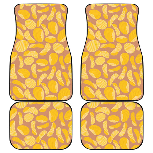 Potato Chips Pattern Print Design 01 Front and Back Car Mats