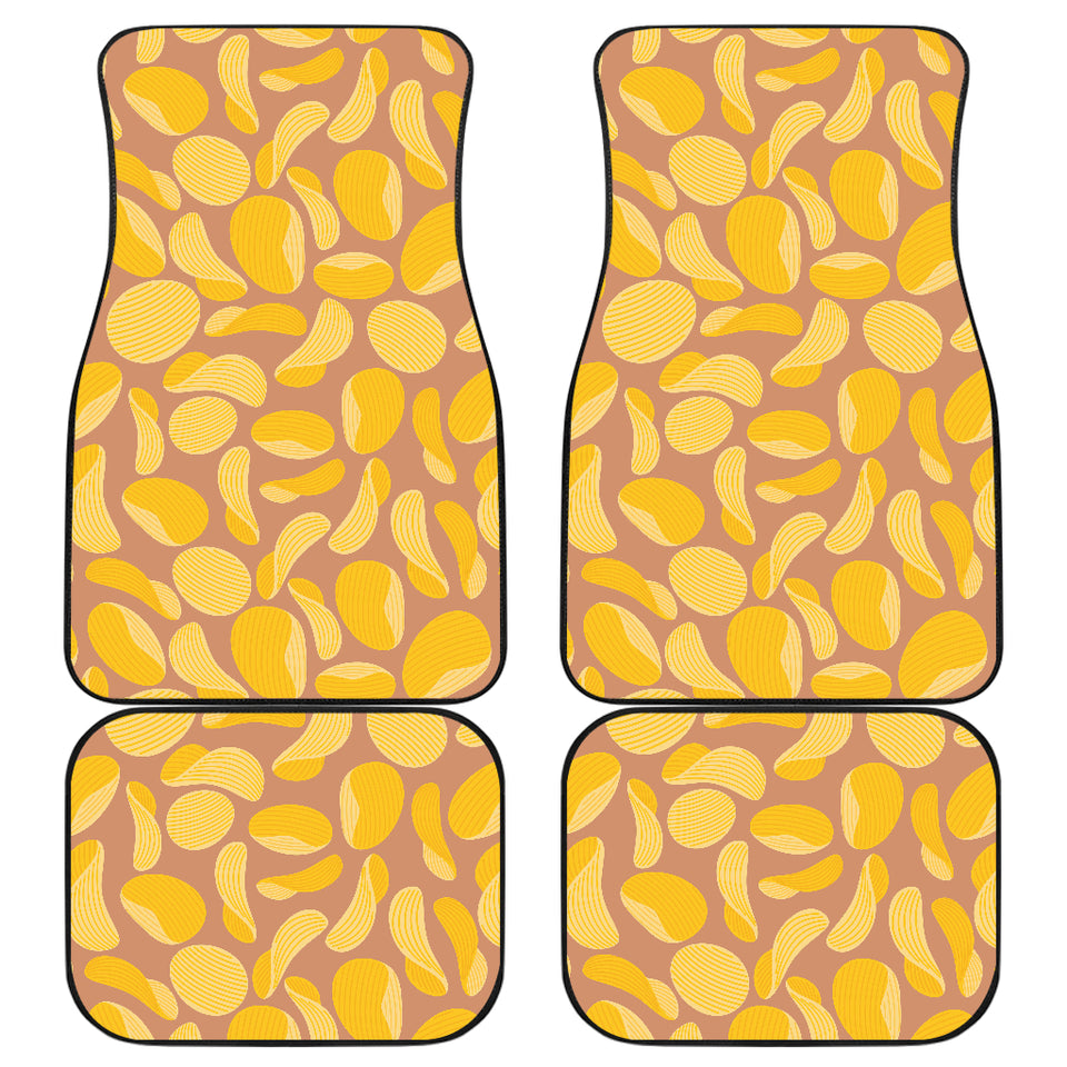 Potato Chips Pattern Print Design 01 Front and Back Car Mats