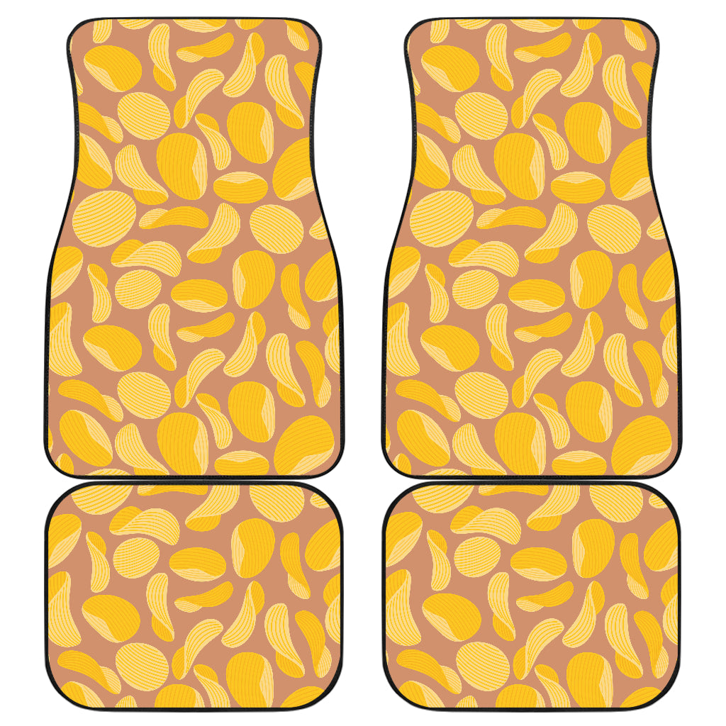 Potato Chips Pattern Print Design 01 Front and Back Car Mats