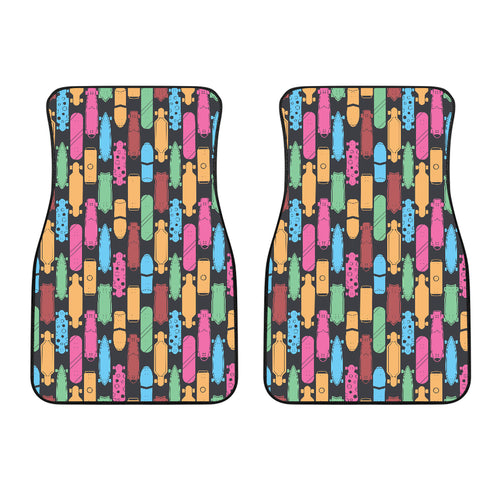 Skate Board Pattern Print Design 02 Front Car Mats