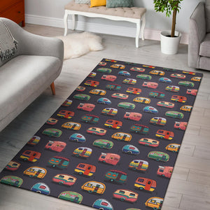 Camper Van Pattern Print Design 02 Area Rug