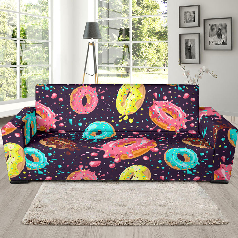 Colorful Donut Glaze Pattern Sofa Slipcover