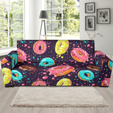 Colorful Donut Glaze Pattern Sofa Slipcover