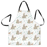 Cute Rhino Pattern Background Adjustable Apron