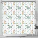 Cute Rhino Pattern Shower Curtain Fulfilled In US