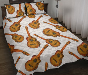 Paint Guitar Pattern Quilt Bed Set