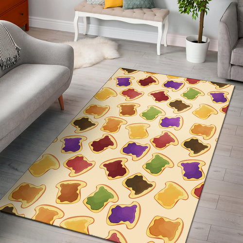 Bread Toast Pattern Print Design 02 Area Rug
