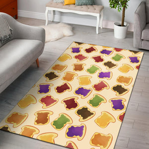 Bread Toast Pattern Print Design 02 Area Rug
