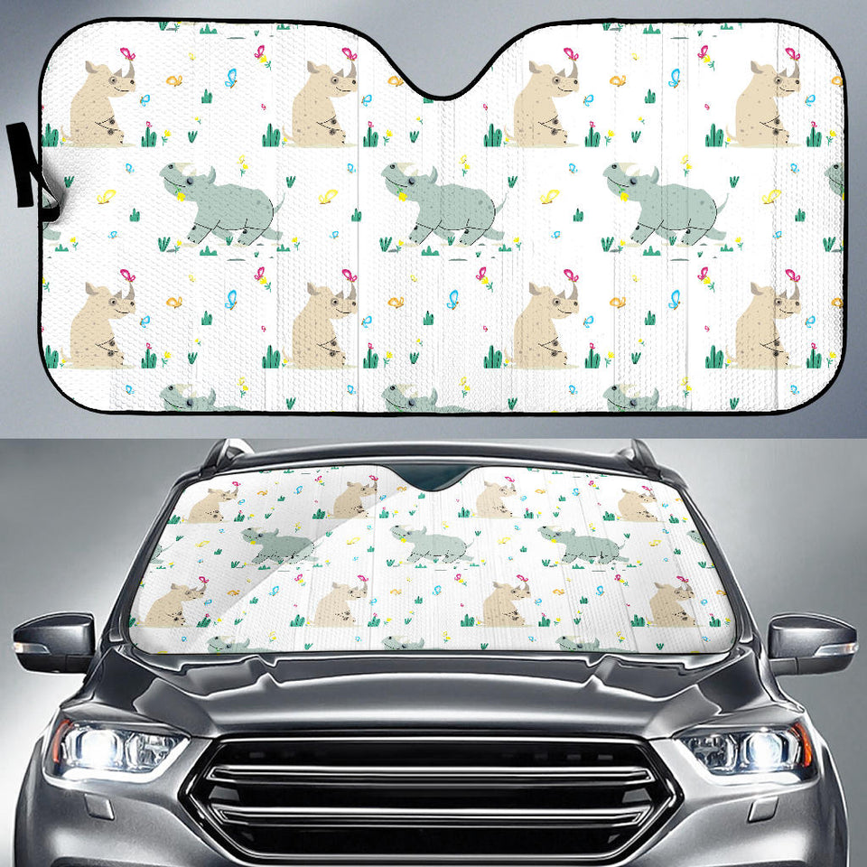 Cute Rhino Pattern Car Sun Shade