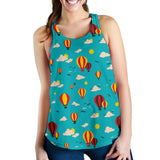 Hot Air Balloon Sky Pattern Women Racerback Tank Top