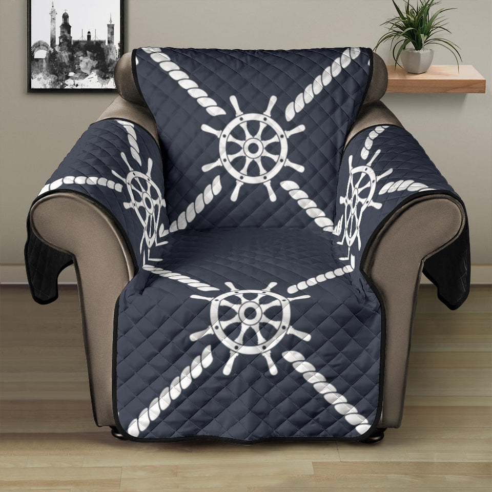 nautical steering wheel rope pattern Recliner Cover Protector