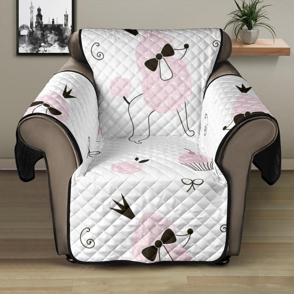 Poodle dog rose cake pattern Recliner Cover Protector