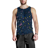space pattern with planets, comets, constellations and stars Men Tank Top