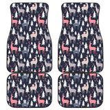 Deers Winter Christmas Pattern Front And Back Car Mats