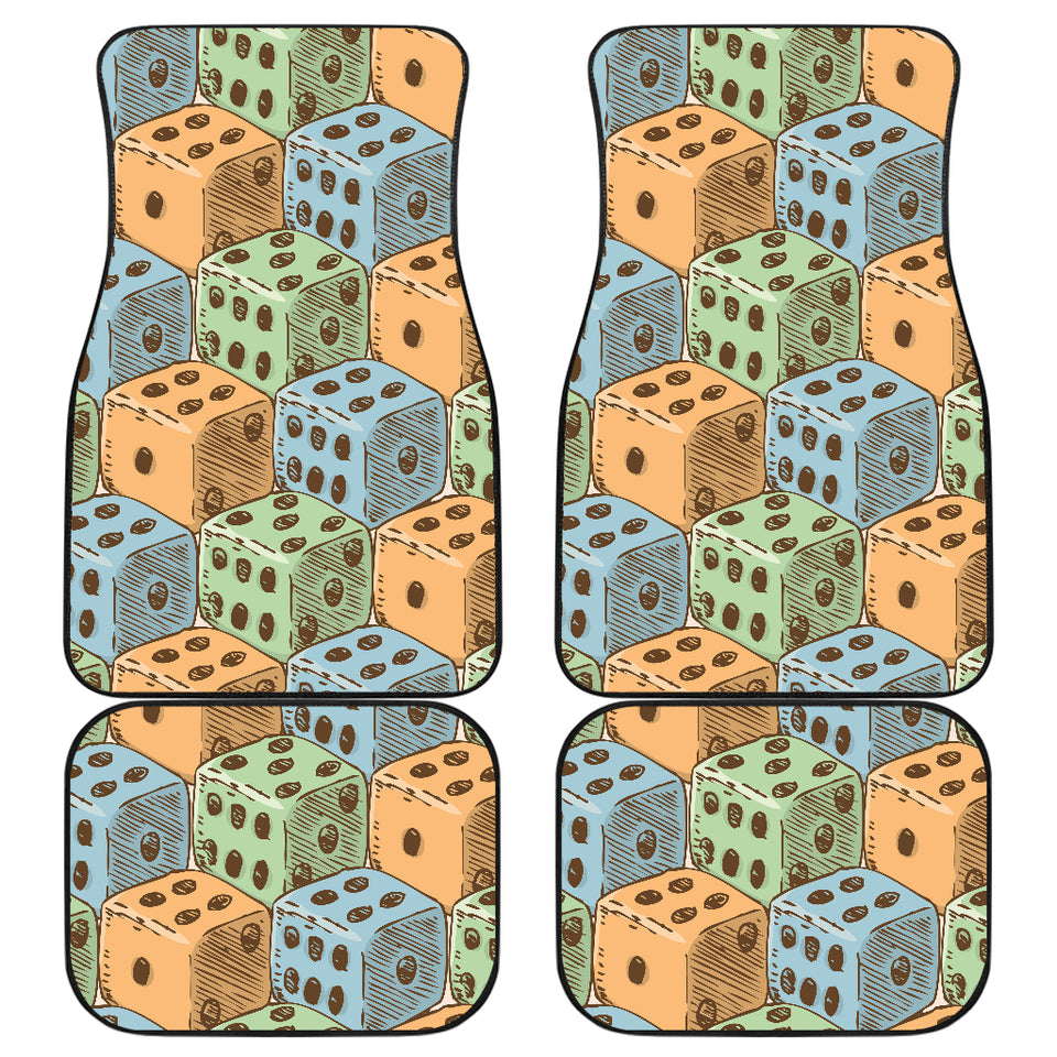 Dice Pattern Print Design 05 Front and Back Car Mats
