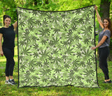Canabis Marijuana Weed Pattern Print Design 01 Premium Quilt