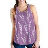 Lavender flowers purple pattern Women Racerback Tank Top