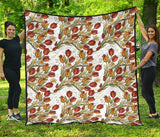 Red Tulips And Daffodils Pattern Premium Quilt