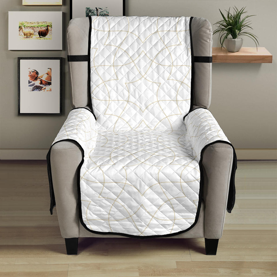 arabic white pattern Chair Cover Protector