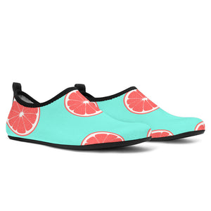 Grapefruit Green Background Aqua Shoes