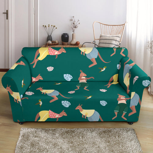 Kangaroo Leaves Pattern Loveseat Couch Slipcover