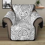 Cartoon hand drawn ice cream black white Recliner Cover Protector