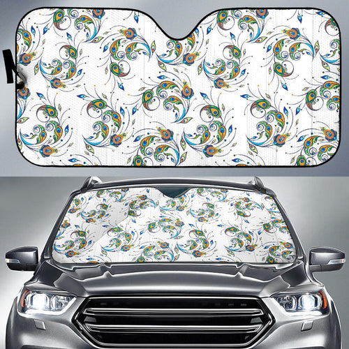 Peacock Feather Pattern Car Sun Shade