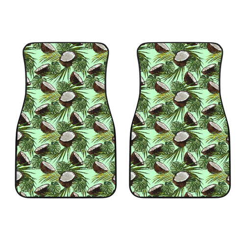 Coconut Pattern Print Design 02 Front Car Mats
