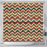Zigzag  Chevron Colorful Pattern Shower Curtain Fulfilled In US
