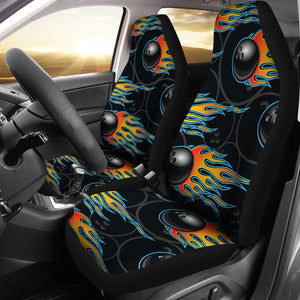 Bowling Balls Flame Pattern  Universal Fit Car Seat Covers