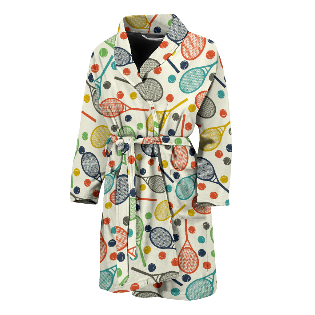 Tennis Pattern Print Design 03 Men's Bathrobe