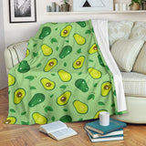 Avocado Pattern Green Background Premium Blanket