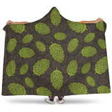 Hop Pattern Black Background Hooded Blanket