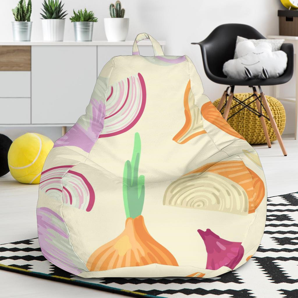 Onion Garlic White Red Pattern Bean Bag Cover