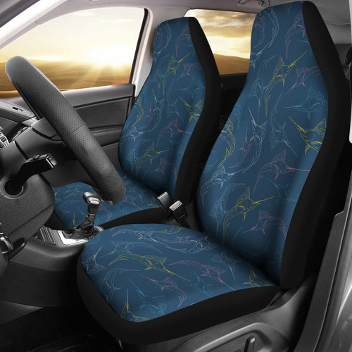 Swordfish Pattern Print Design 02 Universal Fit Car Seat Covers