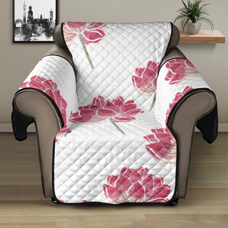 Pink lotus waterlily pattern Recliner Cover Protector