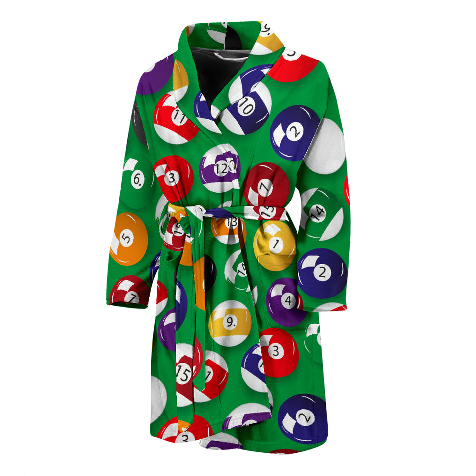 Billiard Ball Pattern Print Design 02 Men's Bathrobe