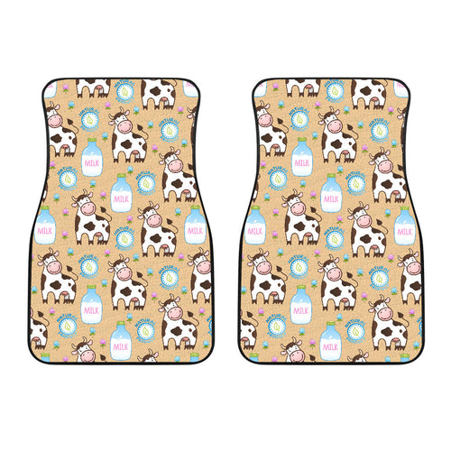Cow Bottle Of Milk Pattern Front Car Mats
