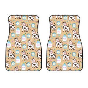 Cow Bottle Of Milk Pattern Front Car Mats