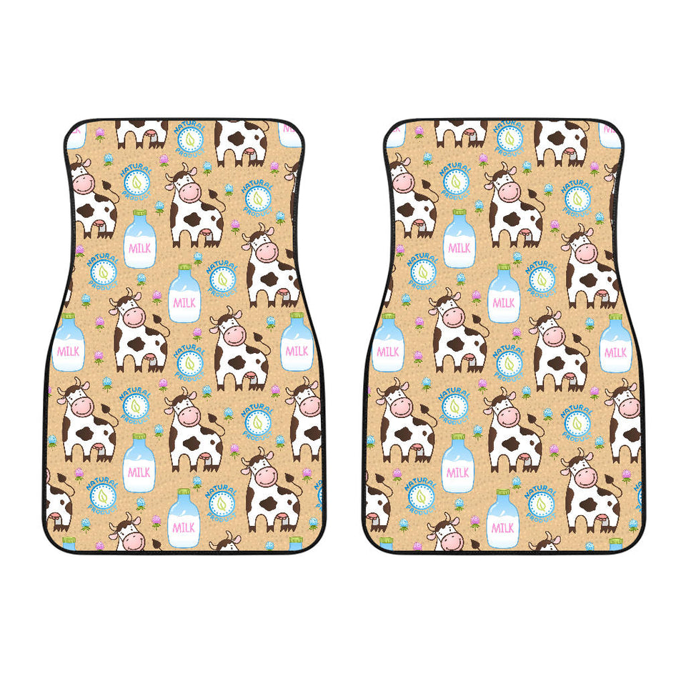 Cow Bottle Of Milk Pattern Front Car Mats