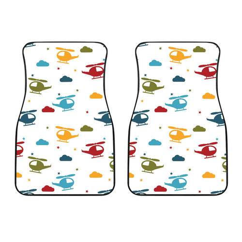 Colorful Helicopter Pattern Front Car Mats