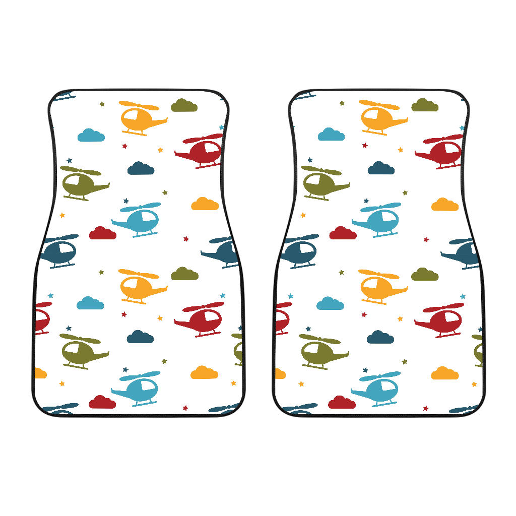 Colorful Helicopter Pattern Front Car Mats