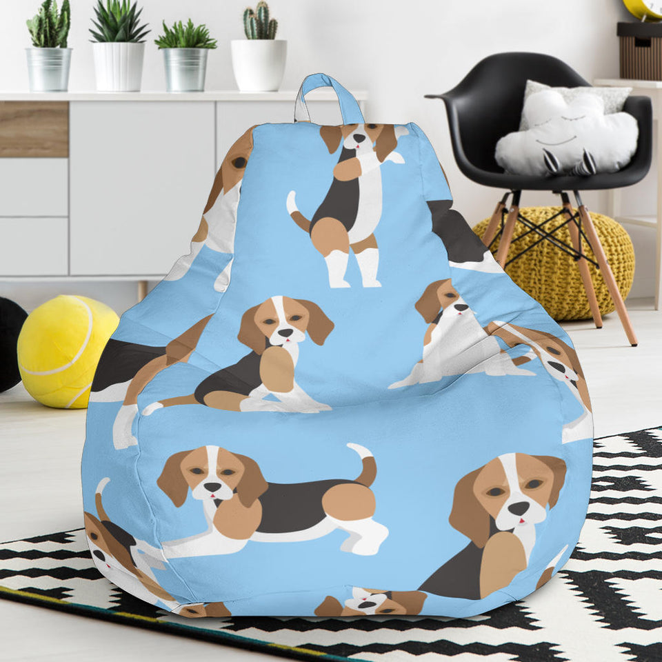 Beagle Dog Blue Background Pattern Bean Bag Cover