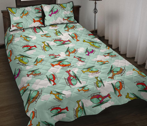 Helicopter design pattern Quilt Bed Set