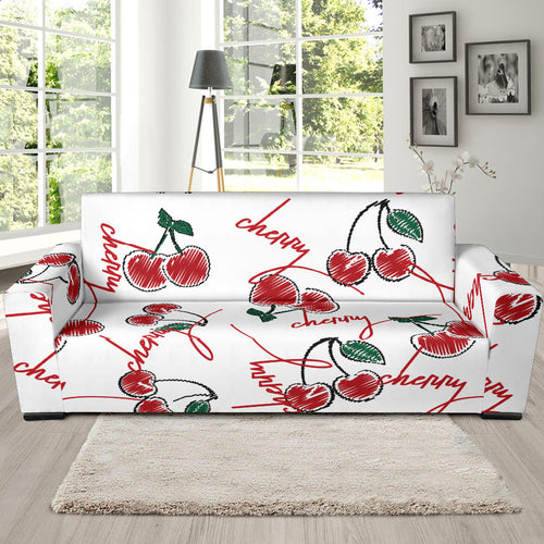 Hand Drawn Cherry Pattern Sofa Slipcover