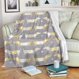 Cute Dachshund Dog Pattern Premium Blanket