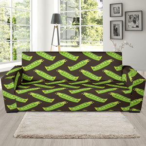 Green Peas Pattern Print Design 05 Sofa Slipcover
