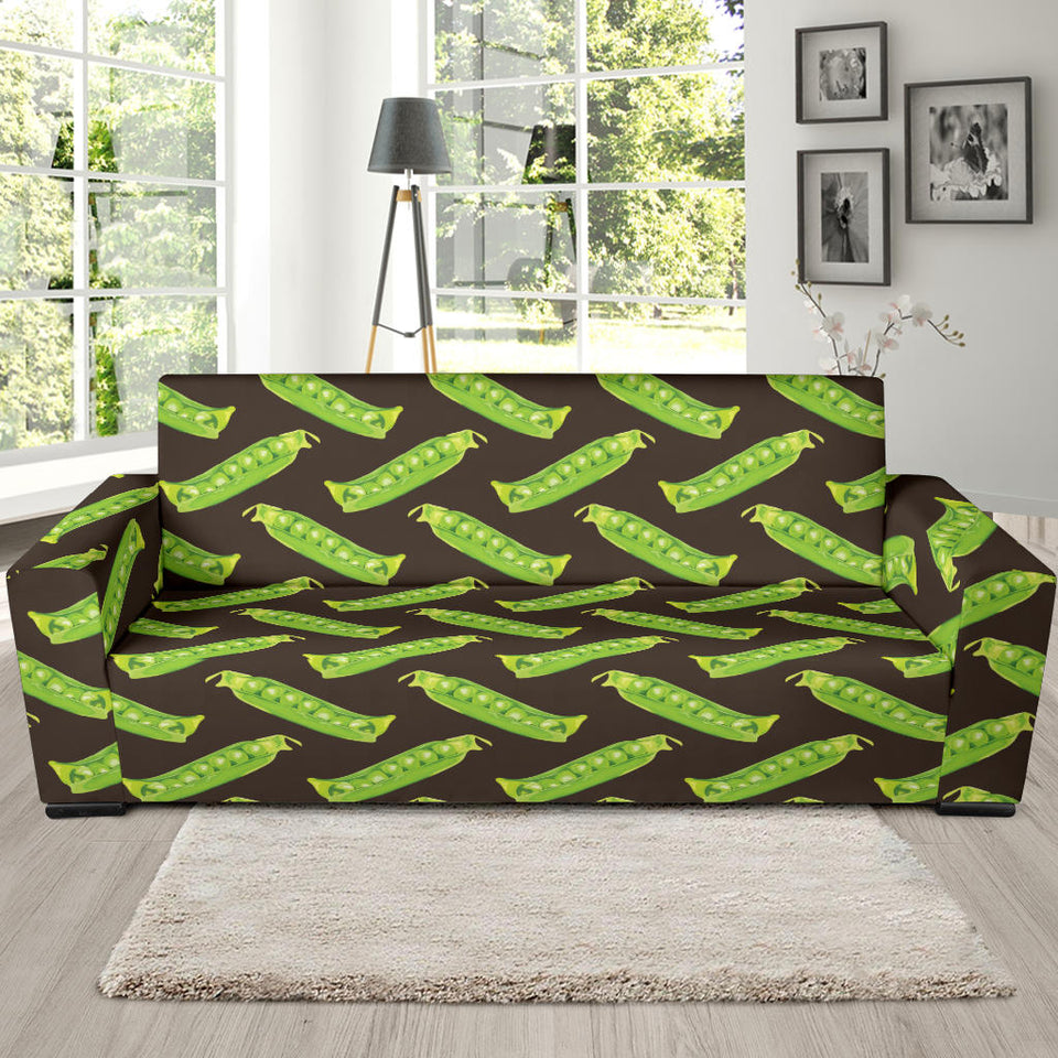 Green Peas Pattern Print Design 05 Sofa Slipcover