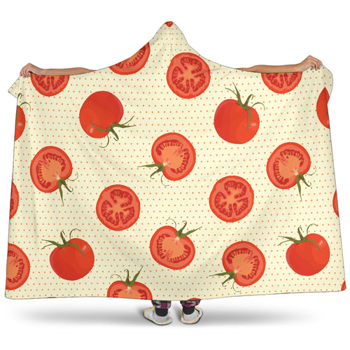 Tomato Dot Background Hooded Blanket